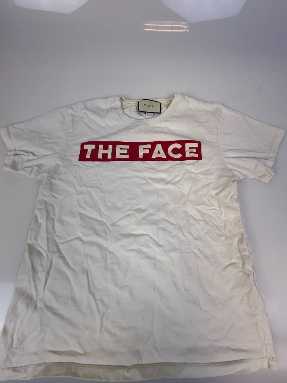 Gucci  White "The Face" Print Oversized T-Shirt J1-13